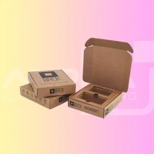 Corrugated shipping box closed and ready to measure for length, width and height