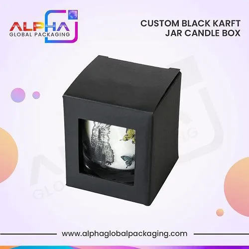 Custom Black Kraft Jar Candle Boxes